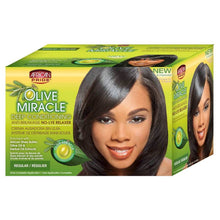 Load image into Gallery viewer, African Pride Olive Miracle Deep Conditioning No-Lye Relaxer, Regular Kit, 1 Ct
