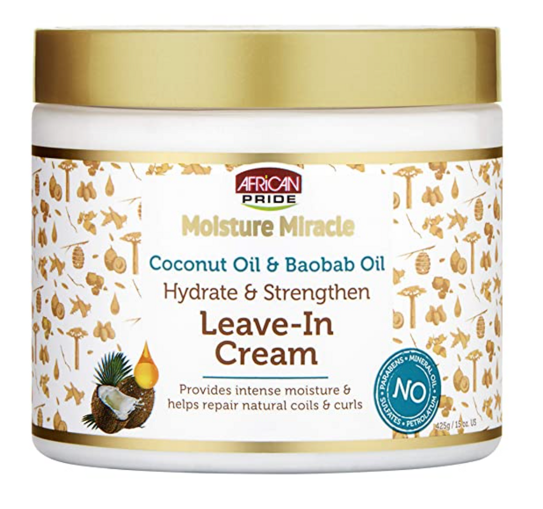 African Pride Moisture Miracle Coconut Oil & Baobab Oil Leave-In Cream