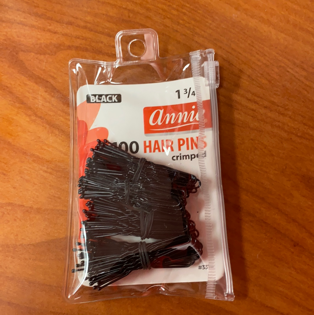 Annie 100 hair clips 1 3/4 inches black